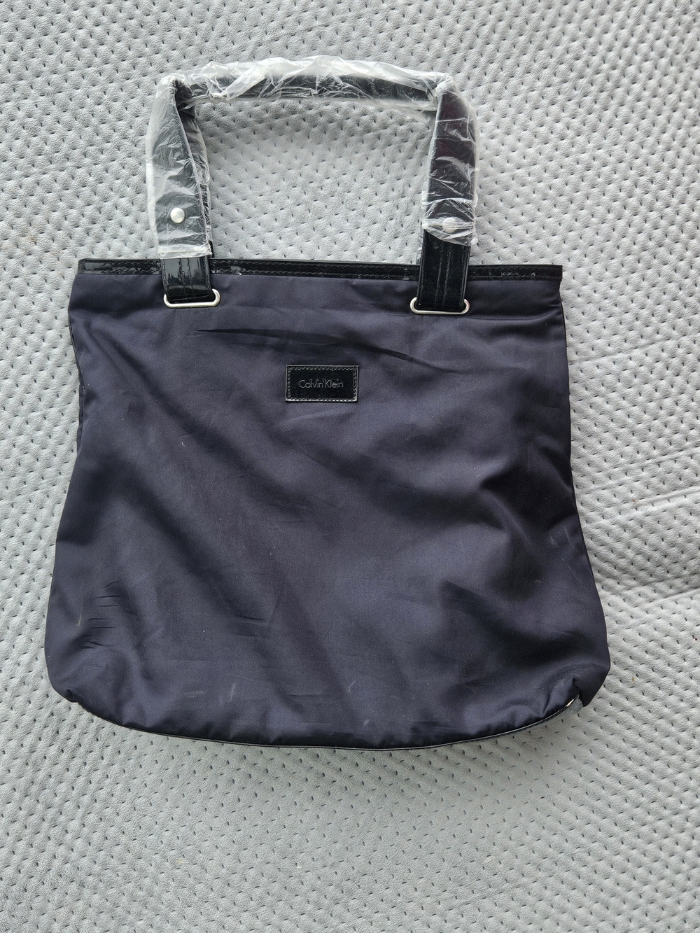 Calvin Klein Navy Tote with Black Handles